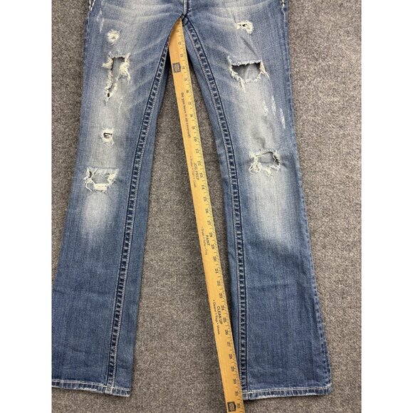 Miss Me Jeans Womens 26 Bootcut Distressed Embellished Rhinestone JE5152B71 - Picture 5 of 8